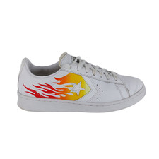 Converse Pro Leather Men's Size UK 7.5 White Ox Archival Flame Print Trainers