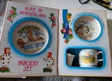 Alice In Wonderland Johnson Brothers Children’s Plate Dish Mug &egg cup  Set