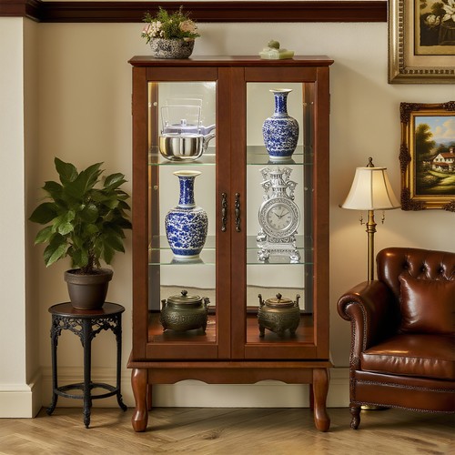 Lighted curio cabinet - lighted, 3-tier