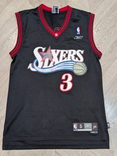 Basketball 76ers Reebok Allen Iverson  Jersey Men’s Small Black NBA Vintage Vest