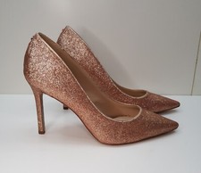 SAM EDELMAN SIZE 4.5UK EUR37 WOMENS METALLIC PINK STILETTO HEEL WEDDING SHOES