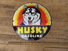 Husky Gasoline Enamel sign