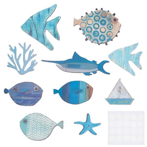 Styles wooden fish wall - 10,