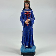 Vintage French Religious Chalkware Mary Our Lady Of Pontmain Standing Figure