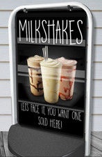 Milkshakes Sign Swinger Aboard