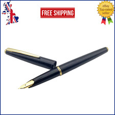 PLATINUM FOUNTAIN PEN IN BLACK ENAMEL FLORAL PATTERN 18K FINE NIB MADE IN JAPAN