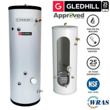 Gledhill ES 170L INDIRECT Unvented Hot Water Cylinder Stainless Steel 170 Litre