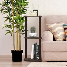 Furinno Turn-N-Tube 3-Tier Corner Display Rack Multipurpose Shelving Unit, Brown