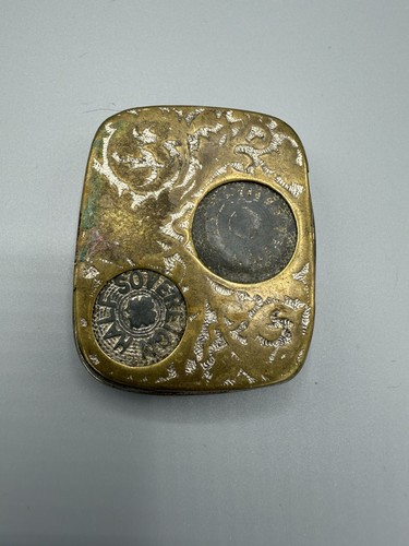 Antique brass sovereign case - brass,