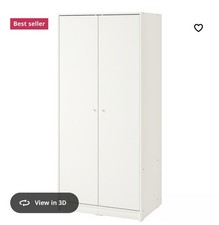 IKEA Kleppstad White Two Door Wardrobe 79x176cm Used