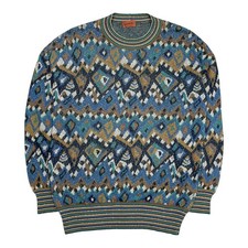 Missoni Sport Knit Jumper Crewneck Sweatshirt Multi Vintage 90s Stripe Medium M