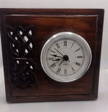 Islandcraft Celtic Wood Carving Alarm Clock.   