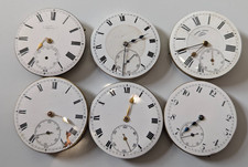 6 Pocket Watch Movements Various Sizes Spares Repair Vintage Collection Job Lot