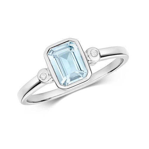 9ct white gold aquamarine - 9ct,