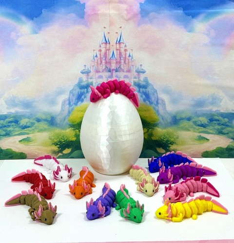 12pcs printed baby axolotl - 3d,
