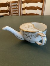 Porcelain Invalid/child Feeder Cup White And Gold Probably Maw