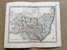 Suffolk map antique hand