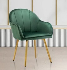 Porthos Home Yari Velvet Dining Chair Vanity Chair with Gold Chrome Legs