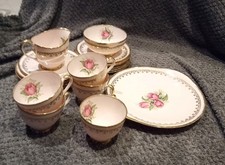 Vintage Tea Set. Imperial Fine Bone China. Warranted 22 KT Gold. 20 Pieces.
