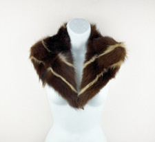 Real Fur 1960s  Skunk Collar – Shawl Style | Vintage Black & White Striped