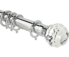 "Crystal" Extendable Metal Curtain Poles / Pole / Rail / Track