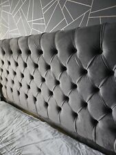 King Size Bed Plush Velvet Frankfurt Bed, Wing Back Bed, Upholstered Bed Frame