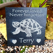Tortoise memorial plaque personalised pet Turtle Terrapin grave marker slate