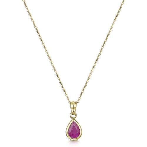 9ct gold pearshape - pearshape, rubover
