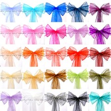 Large Size Organza Chair Cover Sashes Bow Wedding Party - High Quality UK Stock