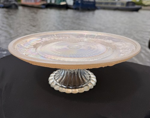 Vintage iridescent pink glass - vintage,