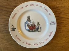 Wedgwood Peter Rabbit Nursery Plate Royal Baby Celebration 1982 Beatrix Potter