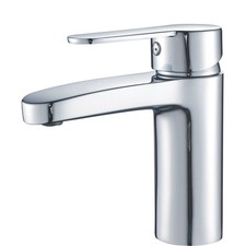 Basin Mono Mixer Tap Lecci 1 Lever Brass Chrome-plated Contemporary Bathroom