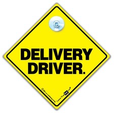 Delivery Driver Sign, Delivery Driver Suction Cup Car Sign, Courier Vehicle Sign