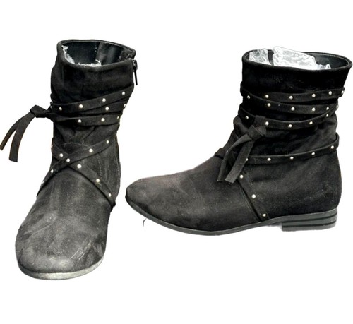 Black studded ankle - black,