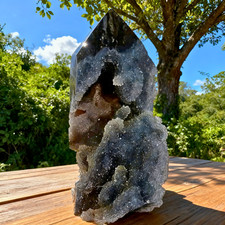 Natural black sphalerite druzy - black,