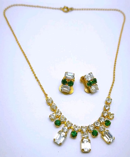 Vtg 1960s gilt metal green - 1960s,