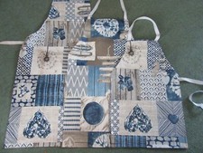 BLUE ABSTRACT/ SEASIDE THEMED PVC APRONS IN 3 SIZES