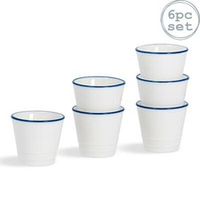6x White Farmhouse Egg Cups