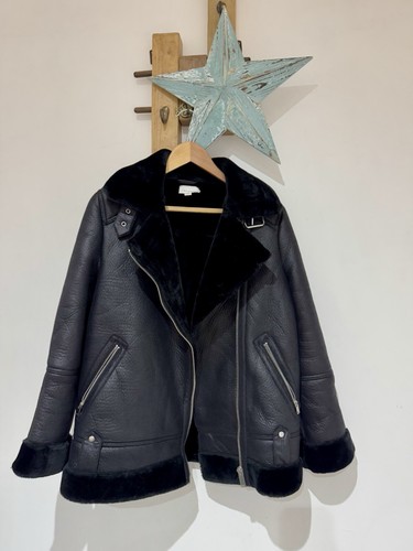 New topshop black faux - black,