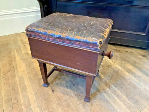 Edwardian piano stool with - stool,