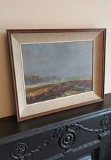Rare Irish School - Framed Oil on Canvas - Peat Diggers by T Rochfort 