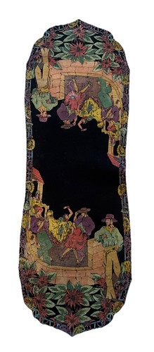 Vintage art nouveau black wool - nouveau,