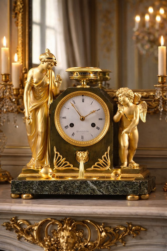 Clock french empire - french, ormolu