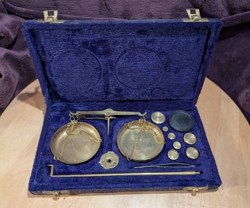 Vintage set blue velvet - set,