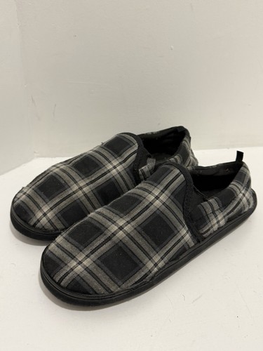 Mens check slip slippers - check, uk