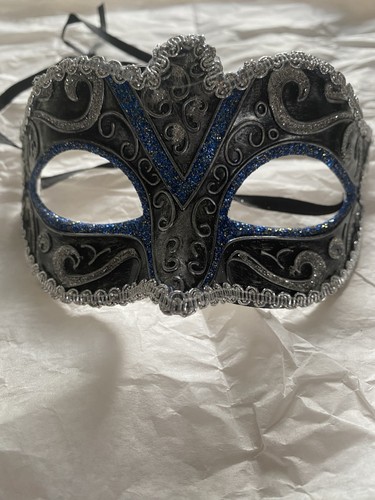 Black silver blue - blue, glitter