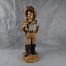Large Ceramic Figure Statue  Of Fisherman With Net Ornament Figurine 