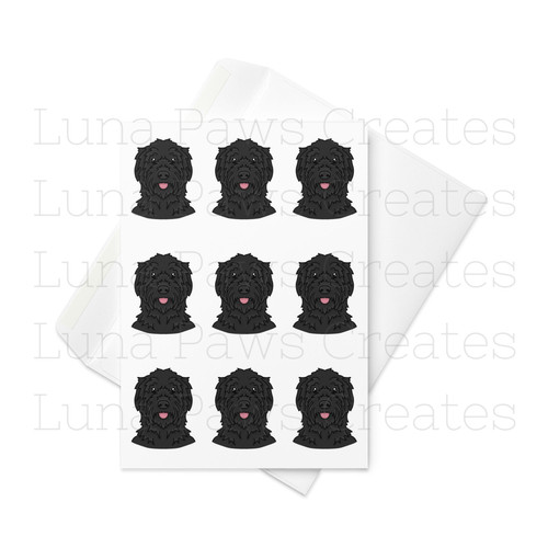 Black russian terrier card - black,