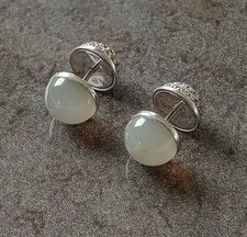 Emporio Armani Sterling Silver 925 and Quartz Earrings, Hallmarked, Boxed