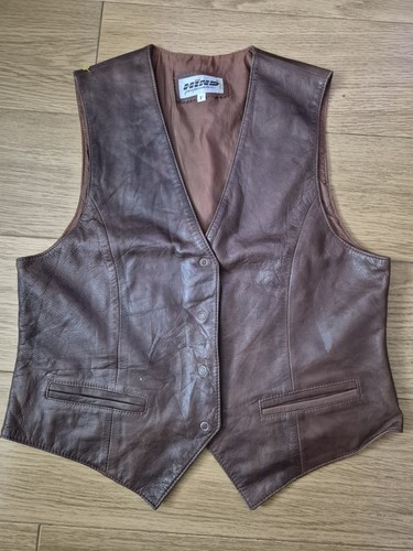 Hind brown leather waistcoat - hind,